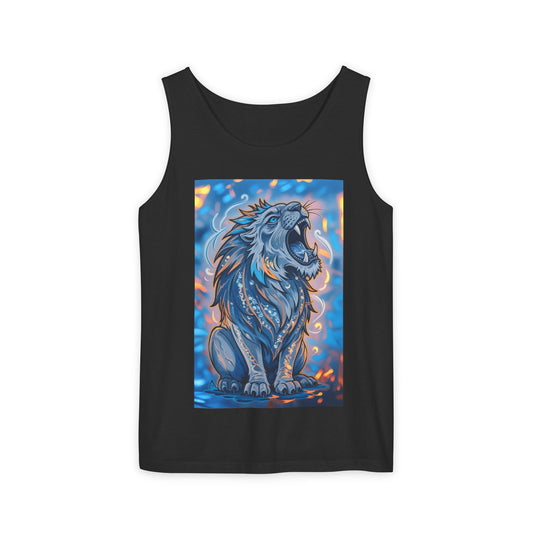 Fierce Lion Artwork Tank Top | Unisex Summer Tee, Perfect Gift for Animal Lovers, Casual Wear, Festival Outfit, Art Clothing