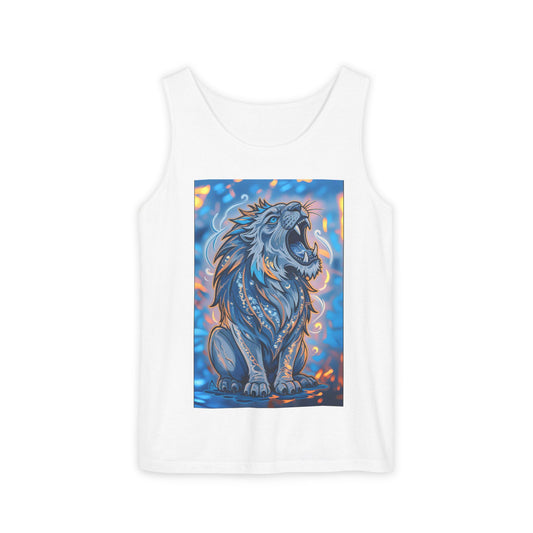Fierce Lion Artwork Tank Top | Unisex Summer Tee, Perfect Gift for Animal Lovers, Casual Wear, Festival Outfit, Art Clothing
